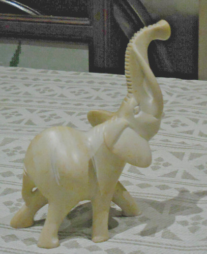 Marble stone carved elephant - carved,