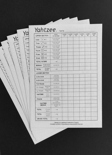 Yahtzee score sheets double - score,