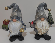 Set of 2 Grey Rustic Gnomes