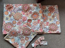 Vintage Retro Van Life Camper Van 6x Hand Crafted Orange Curtains Accessories