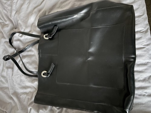 Black solid leather faux - solid, leather/faux