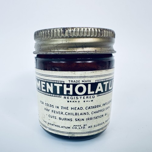 Vintage mentholatum glass jar - vintage,
