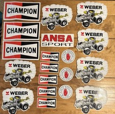 Automotive Stickers (19 In Total) Weber, Borrani, Ansa and Champion