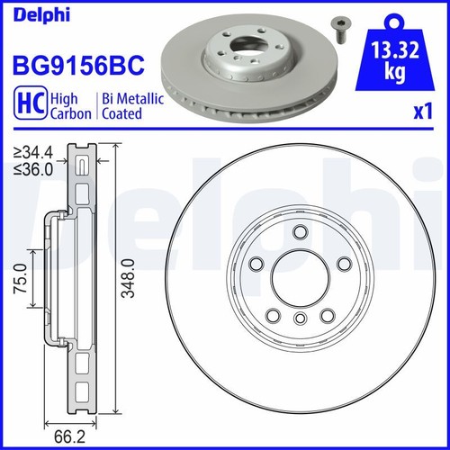 Brake disc delphi bg9156bc - brake,