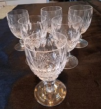 Set of six Waterford  Crystal Colleen pattern white wine glasses