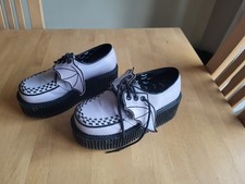 Demonia Creeper 205 Shoes UK 4 US 7 Purple Platform Bat Wing Goth Emo Vegan VGC