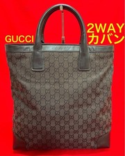 GUCCI GG Canvas Tote Bag Black