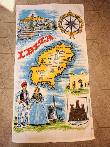 Vintage ibiza tea towel - ibiza,