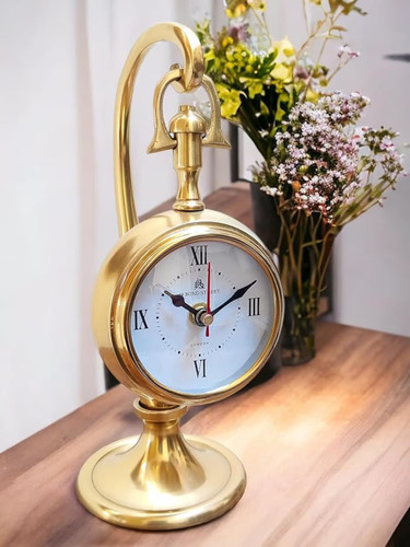 Vintage style gold desk clock - vintage,