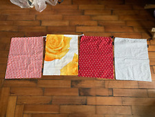 Agnes B Pattern Fabric Draw String Bags x 4 Material Crafting