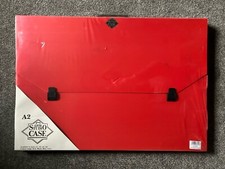 Daler Portfolio Studio Carry Case Handle Drawings A2 Plastic Red Vintage*