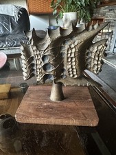 Vintage 1970s Italian Abstract / Brutalist Bronze Fish Sculpture - By P. De L