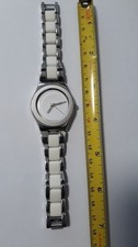 Rare Unisex Swatch Irony watch stainless steel silver/white new battery fitted
