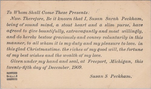 1909 susan sarah peckham - sarah,