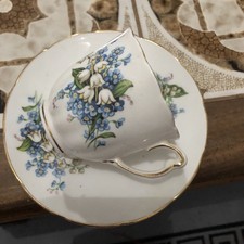 Small Colclough ‘Forget-Me-Not’ Bone China Cup & Saucer, Made in England