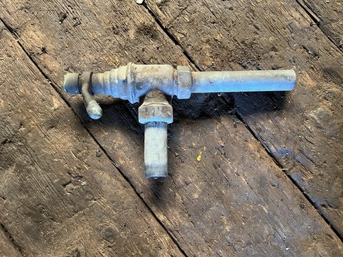 Vintage brass petrol pump - petrol, fuel