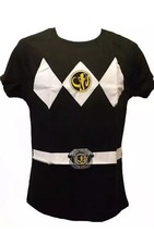 Power Rangers Mighty Morphin Black Ranger Costume T-Shirt 