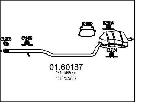 Mts 60187 muffler exhaust - 01.60187,