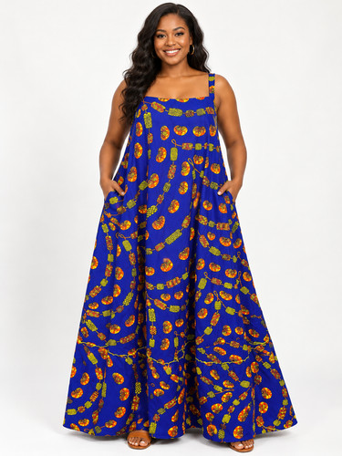 African print long circle - long,