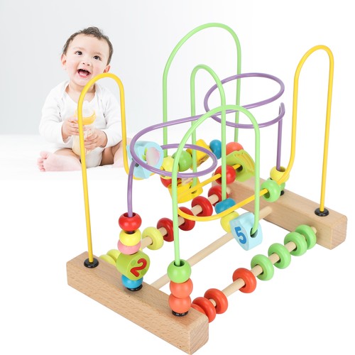 Wooden bead maze activity cube - maze,
