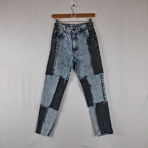 Upcycled patchwork jeans - upcycled,