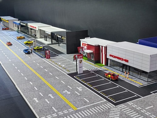 Diorama city car showroom - diorama,