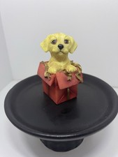 Collectible Small Pups Labrador In A Box Gift Dog Figurine Ornament