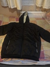 Men’s Black Fleece Lined Hooded Jacket 3XL 50-52 Inch Chest Brand New