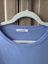 Ladie Fine Knit Sky Blue Jumper Short Sleeve Top Size 20