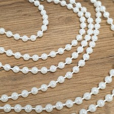 Beautiful Ivory Pearl Bead String Trim 3mm/4mm/6mm/8mm Round Ball Ribbon PER 1M