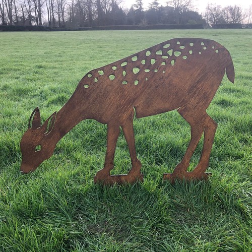 Rusty metal garden ornament - metal,