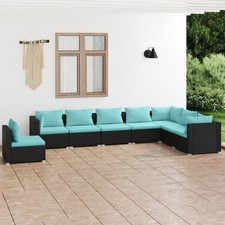 Garden Lounge Set Black, Water