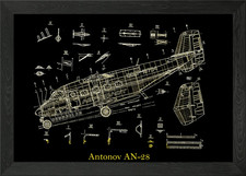 Antonov AN28 Blueprint Framed