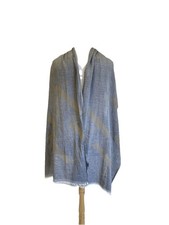 H31# Armani Exchange Men’s Women’s Gray Logo Scarf Lightweight Fringe Wrap