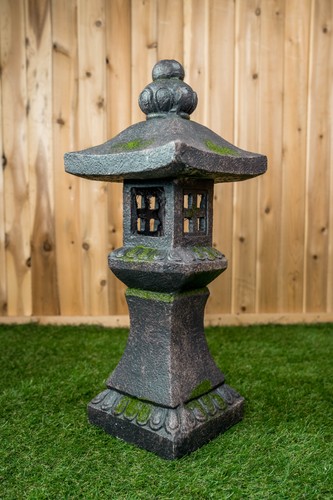 27in gray stone lantern - 27in,