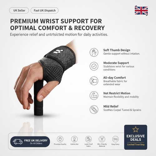 Wrist support strap with soft - support,
