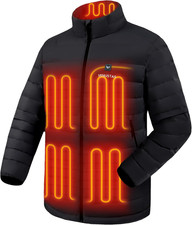 Men'S Recycled Heated down Jacket with Battery Pack, Lightweight Electric Puffer