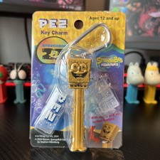 JAPANESE PEZ Gold Spongebob SquarePants Keychain Dispenser 2024 25th Anniversary