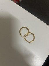 Solid gold genuine hoop - gold,