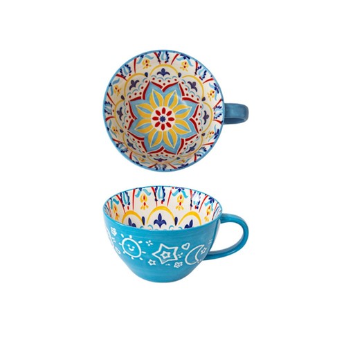 Retro ceramic coffee mug large - retro,