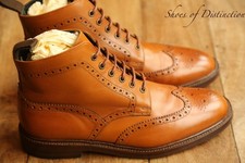 Loake 1880 Burgh Tan Leather Derby Brogue Boots Shoes UK 9.5 F US 10.5 EU 43.5