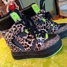 Alternative Goth Punk Leopard Platform Boots Size 5