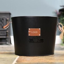 Large "Logs" Black Log Basket