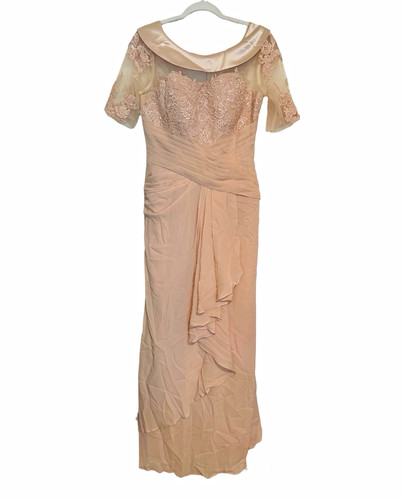 Champagne satin boat - champagne, neck