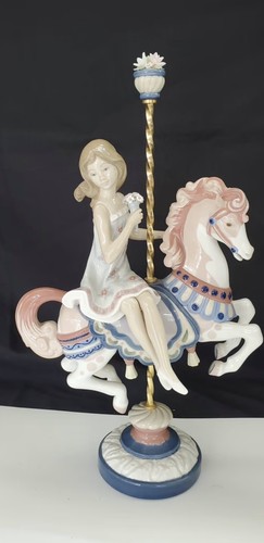 Lladro girl carousel horse - lladro,