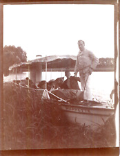1910s photograph passengers in a steam yacht PIERRETTE