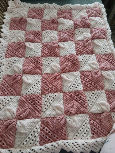 Hand knitted baby blanket - knitted,