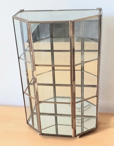 Vintage brass mirrored glass - brass,