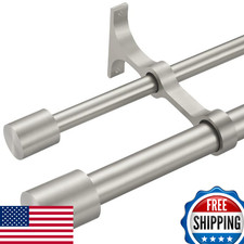 Brushed Nickel Double Curtain