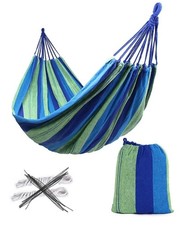 ValueHall Outdoor Soft Cotton Fabric Brazilian Hammock Double Wide, Hot Blue